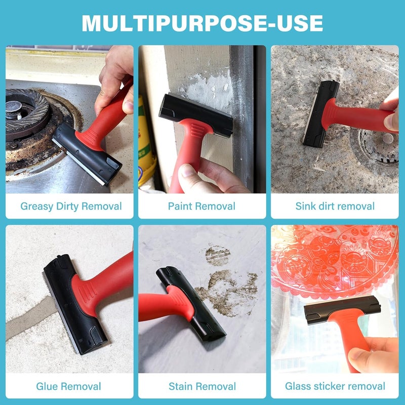 Gomake 4 Inch Razor Blade Scraper Tool Razor Scraper with Extra Razor Blades Cleaning Scraper Remover for Removal Floor Stove Scraping Labels and Decals Sticker on Car Window Glass (W81) - Image 5